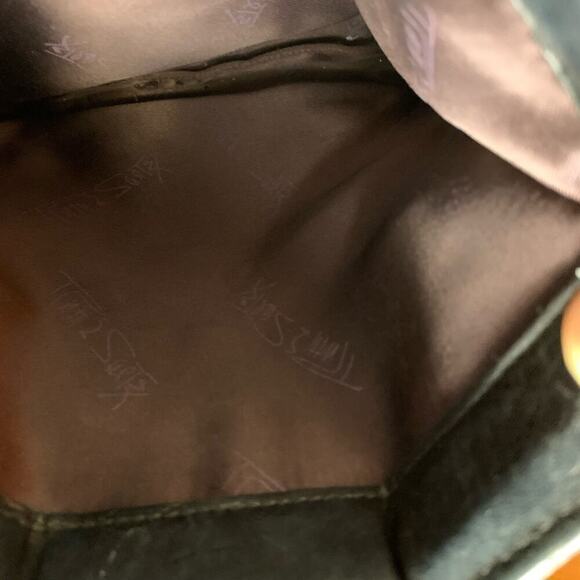 Ruth Saltz Vintage Black Leather Chain Cougar Shoulder Bag - Picture 8 of 9